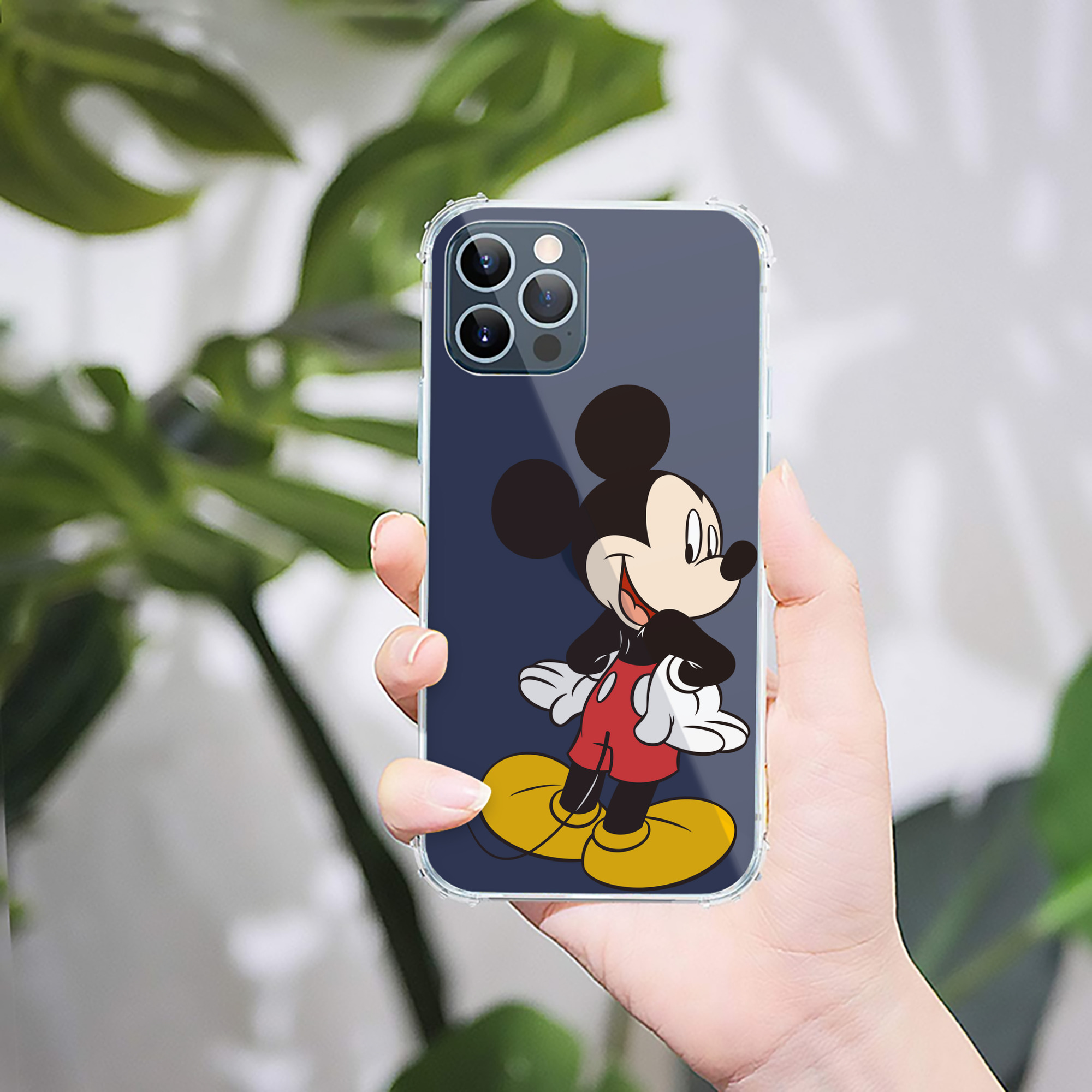 （画像用） ミッキーマウス Mickey Mouse 【iPhone 12シリーズ対応】透明スマホケース（クリアソフトケース）